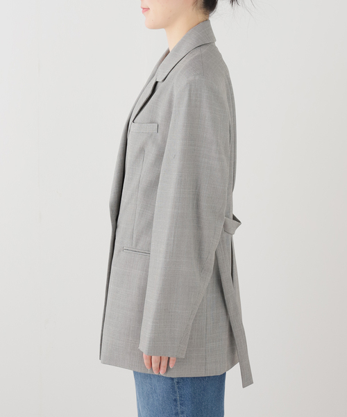 journal standard L'essage(ジャーナルスタンダードレサージュ)の「MOULI バックギャザージャケット(テーラードジャケット・レディース・ブラウン/チャコールグレー・FREE)」の16枚目の写真