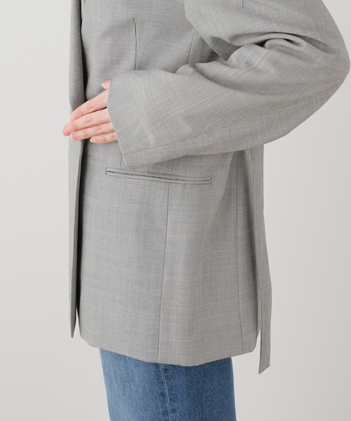 journal standard L'essage(ジャーナルスタンダードレサージュ)の「MOULI バックギャザージャケット(テーラードジャケット・レディース・ブラウン/チャコールグレー・FREE)」の19枚目の写真