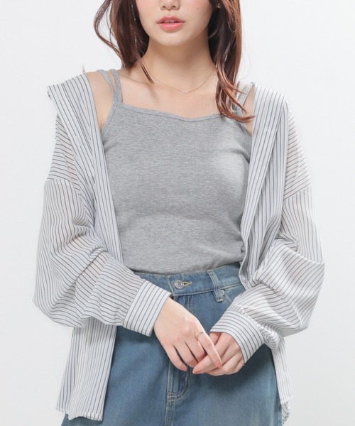 colza(コルザ)の「【UVカット・吸水速乾】カップ付キャミソール(キャミソール・レディース・ブラウン/ホワイト/レッド/ブラック/杢グレー・L/M/S)」の14枚目の写真