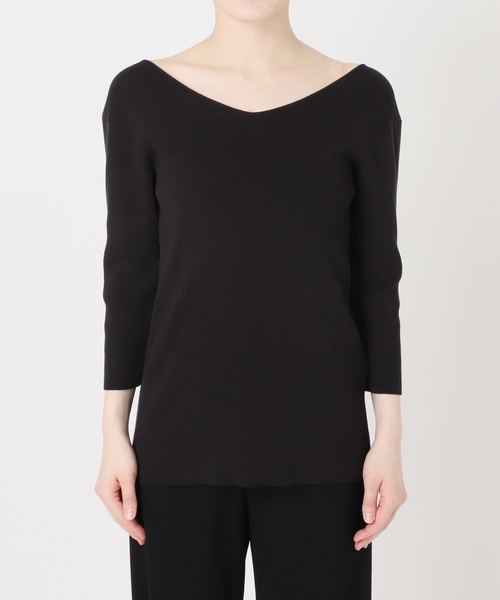 raspail(ラスパイユ)の「*【Raspail/ラスパイユ】 Reverse V-neck pullover(ニット/セーター・レディース・ブラック/カーキ・FREE)」の12枚目の写真