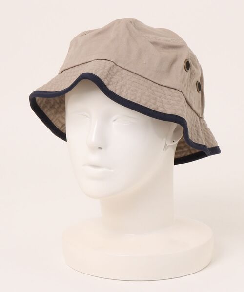 newhattan（ニューハッタン）の「【newhattan】Washed Bucket Hat with Trim（キャップ・メンズ・グレー/ホワイト/レッド/ロイヤルブルー/ベージュ・M/L）」の3枚目の写真