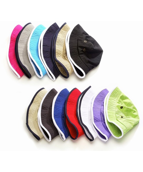newhattan（ニューハッタン）の「【newhattan】Washed Bucket Hat with Trim（キャップ・メンズ・グレー/ホワイト/レッド/ロイヤルブルー/ベージュ・M/L）」の7枚目の写真