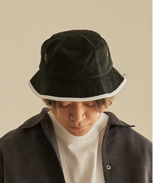 newhattan（ニューハッタン）の「【newhattan】Washed Bucket Hat with Trim（キャップ・メンズ・グレー/ホワイト/レッド/ロイヤルブルー/ベージュ/ブラック・M/L）」の12枚目の写真