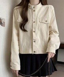 CELENA BEATS（セレナビーツ）の「ゴールドボタン スタンドカラー ミリタリー ライトジャケット（ミリタリージャケット）」