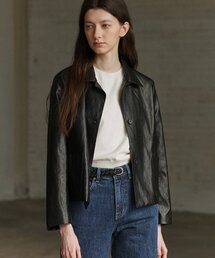 ANDNEEDS（アンドニーズ）の「Leather Short Jacket (black)（ライダースジャケット）」
