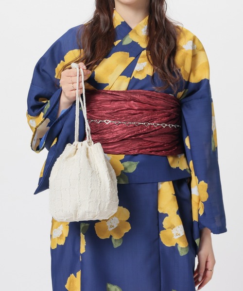 Honeys(ハニーズ)の「浴衣巾着(和装小物・レディース・アイボリー系1/サックスブルー系1/アイボリー・FREE)」の13枚目の写真