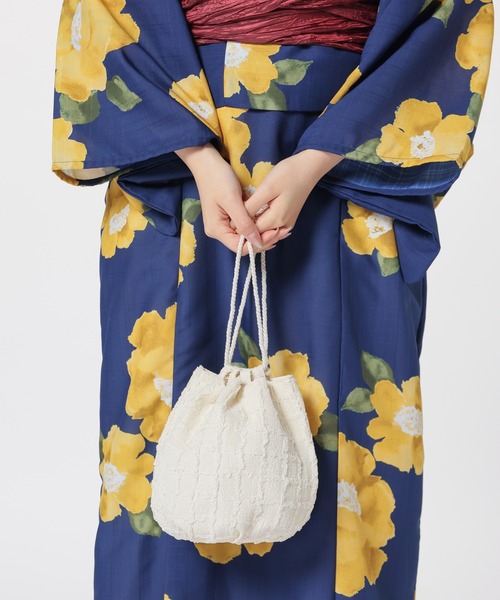 Honeys(ハニーズ)の「浴衣巾着(和装小物・レディース・アイボリー系1/サックスブルー系1/アイボリー・FREE)」の14枚目の写真