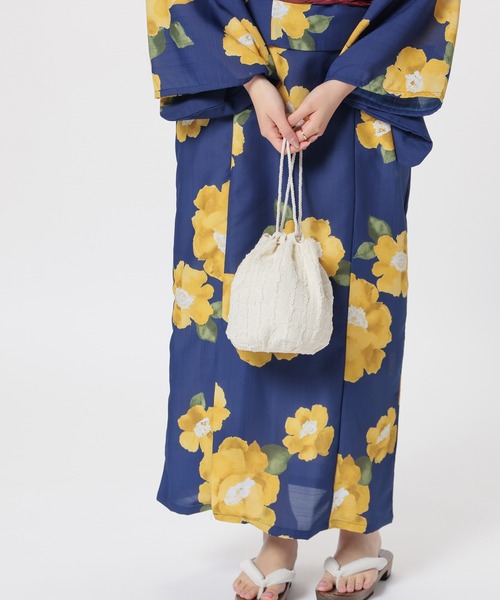 Honeys(ハニーズ)の「浴衣巾着(和装小物・レディース・アイボリー系1/サックスブルー系1/アイボリー・FREE)」の15枚目の写真