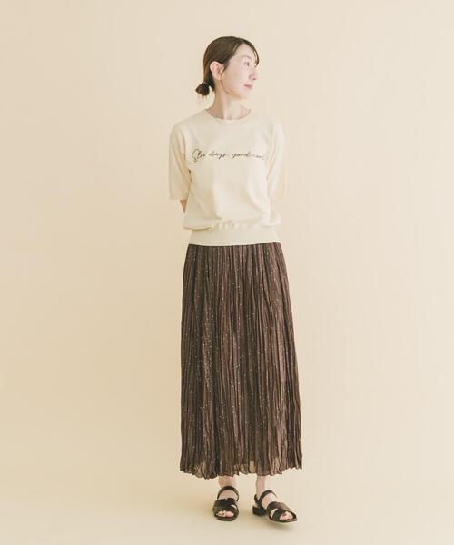ITEMS URBANRESEARCH(アイテムズ アーバンリサーチ)の「半袖ロゴニット(ニット/セーター・レディース・ホワイト/ベージュ/ブラック・FREE)」の18枚目の写真