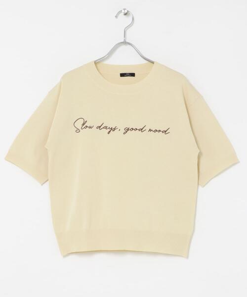ITEMS URBANRESEARCH(アイテムズ アーバンリサーチ)の「半袖ロゴニット(ニット/セーター・レディース・ホワイト/ベージュ/ブラック・FREE)」の19枚目の写真
