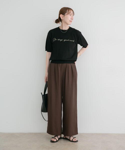 ITEMS URBANRESEARCH（アイテムズ アーバンリサーチ）の「半袖ロゴニット（ニット/セーター・レディース・ホワイト/ベージュ/ブラック・FREE）」の15枚目の写真