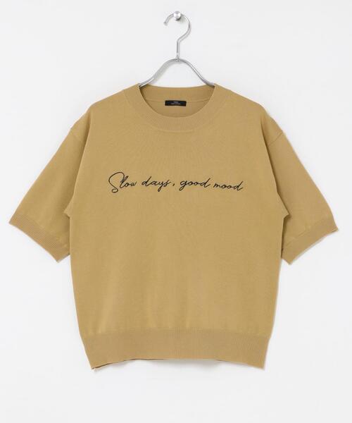 ITEMS URBANRESEARCH(アイテムズ アーバンリサーチ)の「半袖ロゴニット(ニット/セーター・レディース・ホワイト/ベージュ/ブラック・FREE)」の9枚目の写真