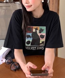 CAT プリント Tシャツ