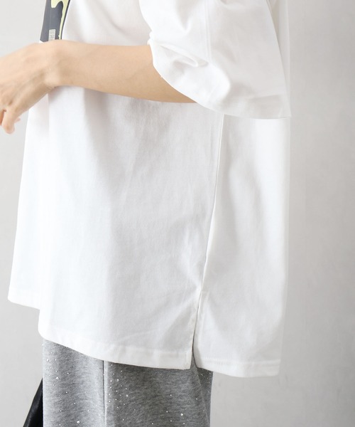 SpRay(スプレイ)の「CAT プリント Tシャツ(Tシャツ/カットソー・レディース・オフホワイト/ブラック/オートミール/レッド・FREE)」の11枚目の写真