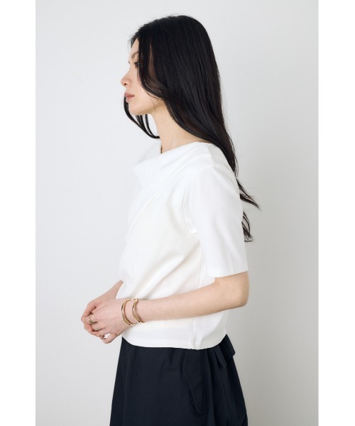AZUL by moussy(アズールバイマウジー)の「【WEB限定】ドレープカットトップス(Tシャツ/カットソー・レディース・ホワイト/グレー/ブラック・FREE)」の8枚目の写真