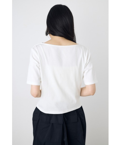 AZUL by moussy(アズールバイマウジー)の「【WEB限定】ドレープカットトップス(Tシャツ/カットソー・レディース・ホワイト/グレー/ブラック・FREE)」の7枚目の写真