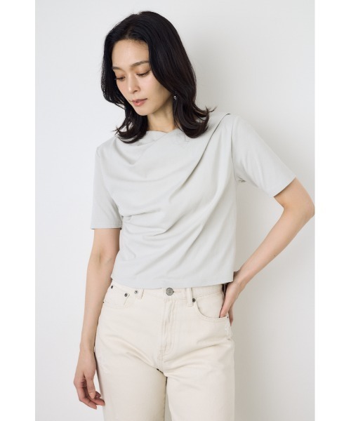 AZUL by moussy(アズールバイマウジー)の「【WEB限定】ドレープカットトップス(Tシャツ/カットソー・レディース・ホワイト/グレー/ブラック・FREE)」の20枚目の写真