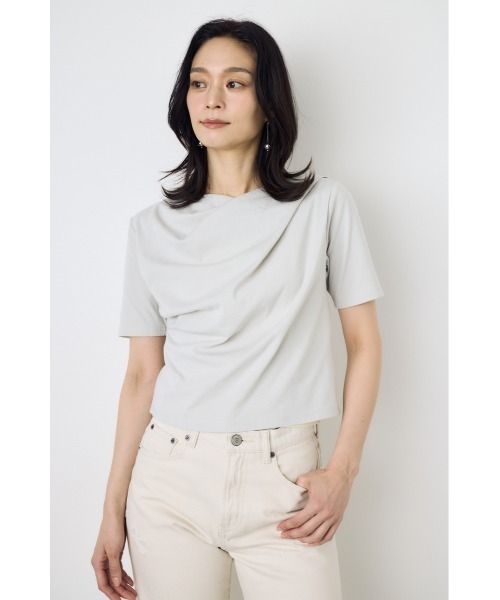 AZUL by moussy(アズールバイマウジー)の「【WEB限定】ドレープカットトップス(Tシャツ/カットソー・レディース・ホワイト/グレー/ブラック・FREE)」の19枚目の写真