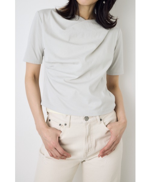AZUL by moussy(アズールバイマウジー)の「【WEB限定】ドレープカットトップス(Tシャツ/カットソー・レディース・ホワイト/グレー/ブラック・FREE)」の18枚目の写真