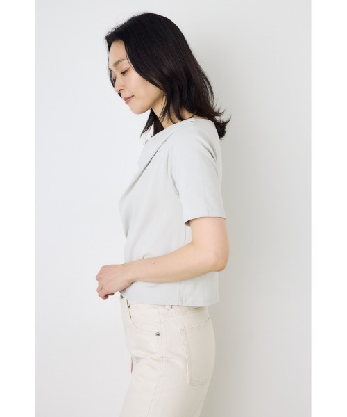 AZUL by moussy(アズールバイマウジー)の「【WEB限定】ドレープカットトップス(Tシャツ/カットソー・レディース・ホワイト/グレー/ブラック・FREE)」の17枚目の写真