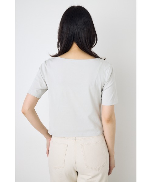 AZUL by moussy(アズールバイマウジー)の「【WEB限定】ドレープカットトップス(Tシャツ/カットソー・レディース・ホワイト/グレー/ブラック・FREE)」の16枚目の写真