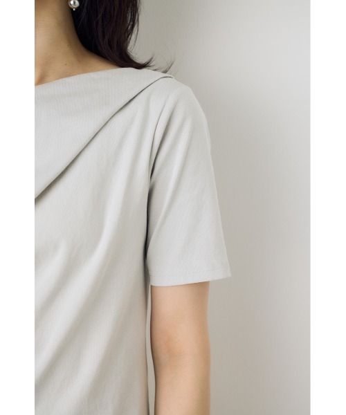 AZUL by moussy(アズールバイマウジー)の「【WEB限定】ドレープカットトップス(Tシャツ/カットソー・レディース・ホワイト/グレー/ブラック・FREE)」の13枚目の写真