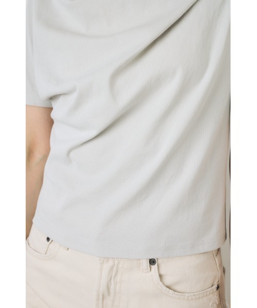 AZUL by moussy(アズールバイマウジー)の「【WEB限定】ドレープカットトップス(Tシャツ/カットソー・レディース・ホワイト/グレー/ブラック・FREE)」の12枚目の写真