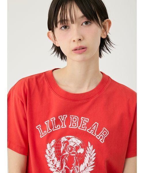 LILY BROWN(リリーブラウン)の「Lily BearエアラインTシャツ(Tシャツ/カットソー・レディース・ホワイト/レッド/ブラック・F)」の9枚目の写真