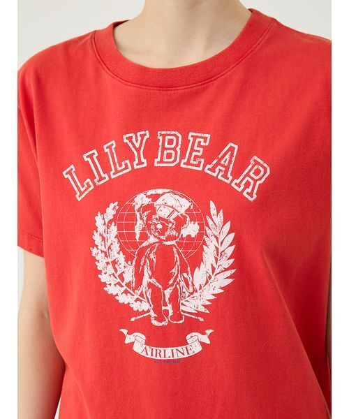 LILY BROWN(リリーブラウン)の「Lily BearエアラインTシャツ(Tシャツ/カットソー・レディース・ホワイト/レッド/ブラック・F)」の10枚目の写真