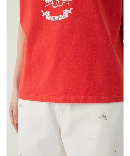 LILY BROWN(リリーブラウン)の「Lily BearエアラインTシャツ(Tシャツ/カットソー・レディース・ホワイト/レッド/ブラック・F)」の12枚目の写真