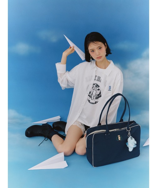 LILY BROWN(リリーブラウン)の「Lily BearエアラインTシャツ(Tシャツ/カットソー・レディース・ホワイト/レッド/ブラック・F)」の5枚目の写真