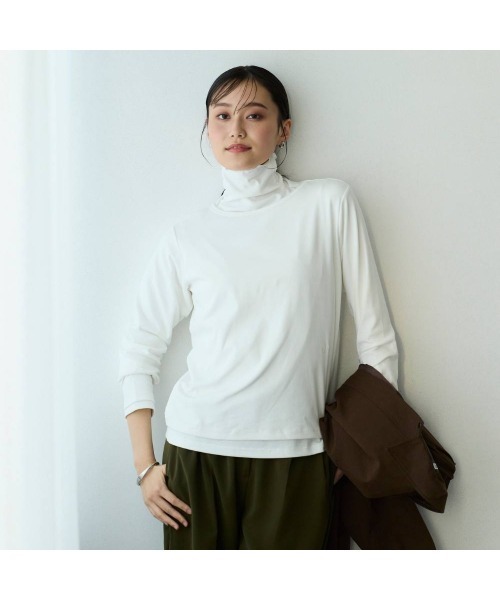 COMMON+HAUS(コモンハウス)の「レイヤードカットソー(2枚組)(その他トップス・レディース・グリーン/ホワイト/ブラック・M/L)」の6枚目の写真