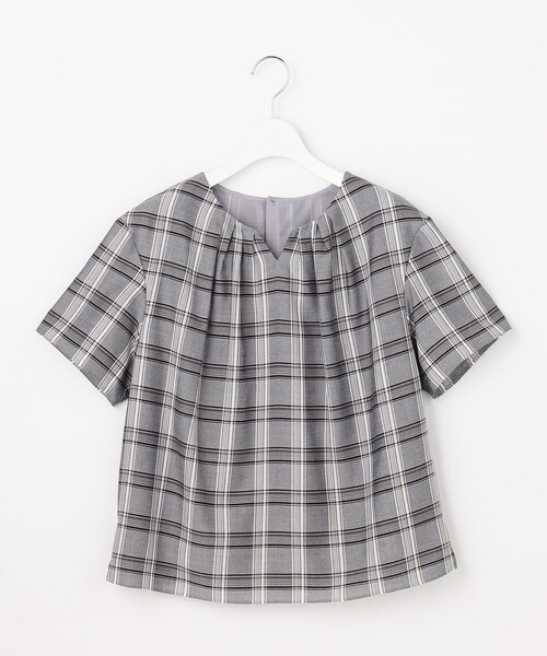 J.PRESS(ジェイプレス)の「【一枚で着映え・シーンレスに活躍】シアーストライプ&チェック カットソー(Tシャツ/カットソー・レディース・ホワイト系1/ダークブラウン系3/サックスブルー系1/ライトグレー系3・T15/T13)」の16枚目の写真