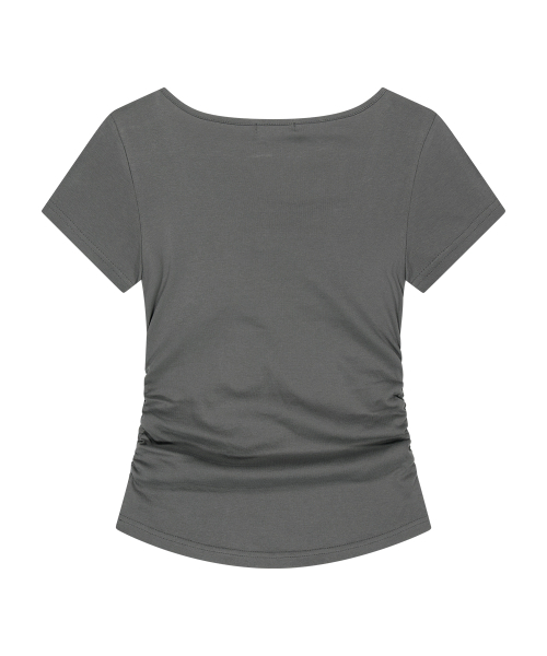 ILLIGO(イリゴ)の「レイヤードリボンタイTシャツチャコール(Tシャツ/カットソー・レディース・その他・OS)」の5枚目の写真