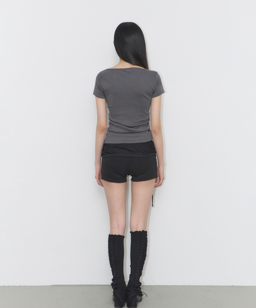 ILLIGO(イリゴ)の「レイヤードリボンタイTシャツチャコール(Tシャツ/カットソー・レディース・その他・OS)」の9枚目の写真