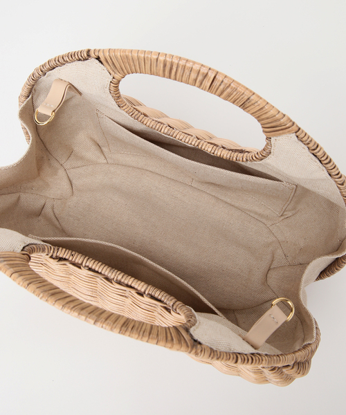 capaf（カパフ）の「CAPAF カパフ 別注 Bag Mini 11371/S（かごバッグ・レディース・ブラウン・FREE）」の4枚目の写真