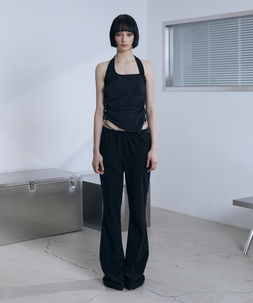 VOONT（ブント）の「Low-Rise String Bootcut Pants (BLACK)（スウェットパンツ・レディース・ブラック・OS）」の9枚目の写真
