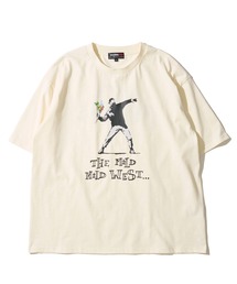 【BRANDALISED/ブランダライズド】冷感スラブ天竺 プリントクルーネックTシャツ