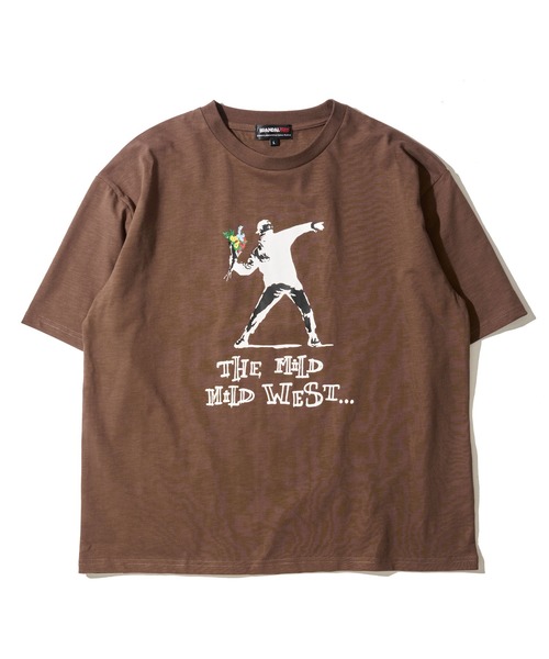TETE HOMME(テットオム)の「【BRANDALISED/ブランダライズド】冷感スラブ天竺 プリントクルーネックTシャツ(Tシャツ/カットソー・メンズ・アイボリー/ブラウン・MEDIUM/LARGE/X-LARGE)」の2枚目の写真