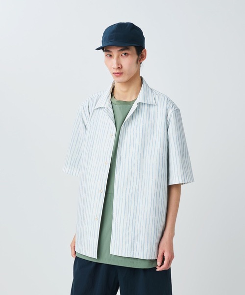 Snow Peak（スノーピーク）の「Snow Peak / Patterned Shirt Take 半袖柄シャツ（シャツ/ブラウス・メンズ・ネイビー/ライトグレー・M/L）」の2枚目の写真