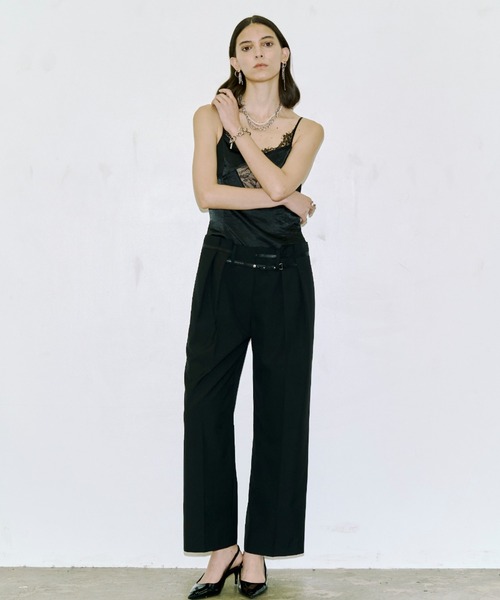 JOSE MOON(ジョゼムーン)の「LACE TLIM JUMP SUITS/レーストリムジャンプスーツ(つなぎ/オールインワン・レディース・ブラック・38/36)」の2枚目の写真