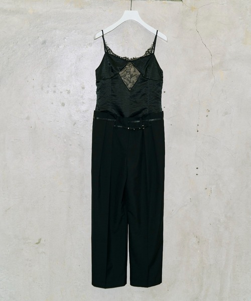 JOSE MOON(ジョゼムーン)の「LACE TLIM JUMP SUITS/レーストリムジャンプスーツ(つなぎ/オールインワン・レディース・ブラック・38/36)」の14枚目の写真
