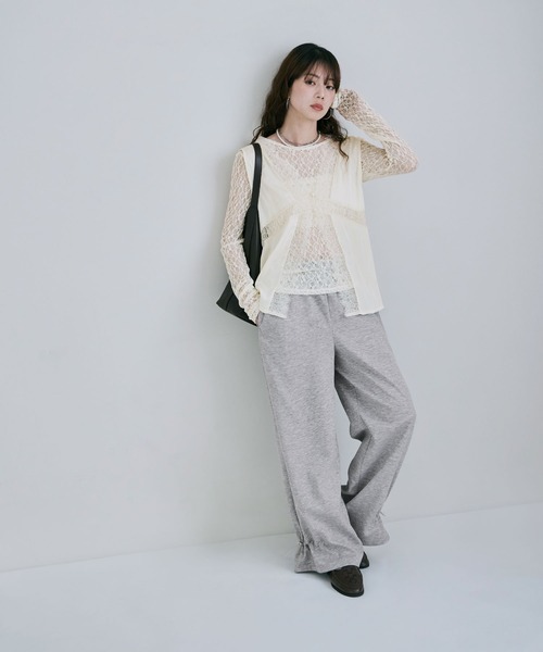 etoll.(エトル)の「サマースウェットサイドドロストパンツ 夏服(スウェットパンツ・レディース・ブラウン/杢グレー/ブラック/オートミール・M)」の10枚目の写真