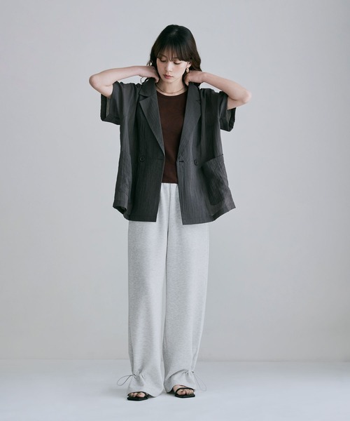 etoll.(エトル)の「サマースウェットサイドドロストパンツ 夏服(スウェットパンツ・レディース・ブラウン/杢グレー/ブラック/オートミール・M)」の21枚目の写真