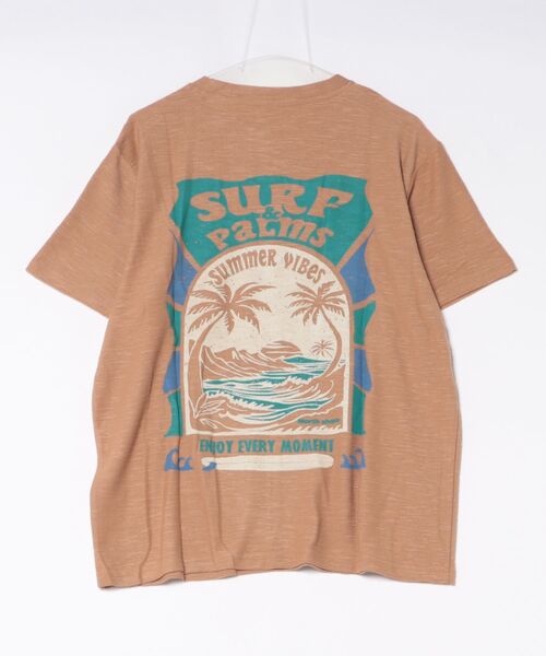 Kahiko(カヒコ)の「【Kahiko】SURF&Palms ビーチリーメンズTシャツ(Tシャツ/カットソー・メンズ・ブラック/ホワイト/ベージュ/グリーン・FREE)」の3枚目の写真
