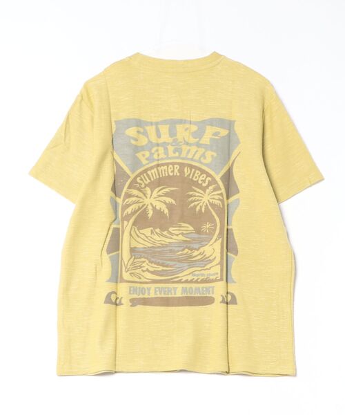 Kahiko(カヒコ)の「【Kahiko】SURF&Palms ビーチリーメンズTシャツ(Tシャツ/カットソー・メンズ・ブラック/ホワイト/ベージュ/グリーン・FREE)」の4枚目の写真