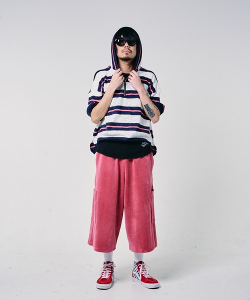 EFFECTEN(エフェクテン)の「【EFFECTEN】Slab knit border half zip hoodie(ニット/セーター・メンズ・ブルー系その他/グレー系その他・MEDIUM/LARGE)」の2枚目の写真