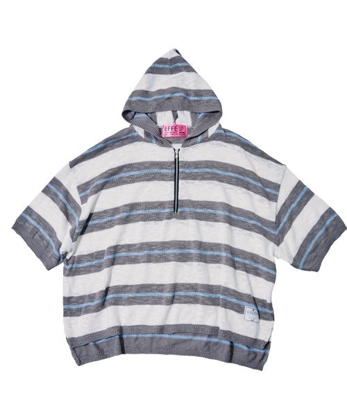 EFFECTEN(エフェクテン)の「【EFFECTEN】Slab knit border half zip hoodie(ニット/セーター・メンズ・ブルー系その他/グレー系その他・MEDIUM/LARGE)」の12枚目の写真