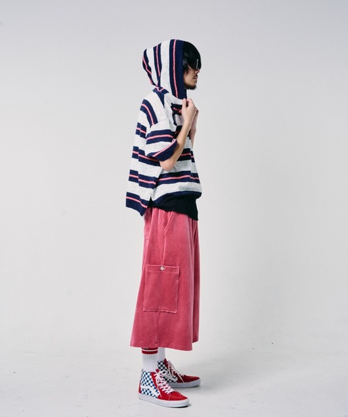 EFFECTEN(エフェクテン)の「【EFFECTEN】Slab knit border half zip hoodie(ニット/セーター・メンズ・ブルー系その他/グレー系その他・MEDIUM/LARGE)」の5枚目の写真