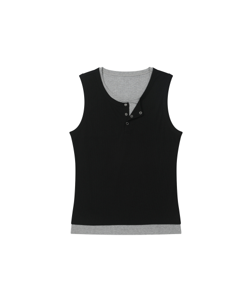 SECONDMONO（セカンドモノローグ）の「Layered Henley Sleeveless [BLACK]_SETS059BLACK（Tシャツ/カットソー・レディース・その他・MEDIUM/LARGE）」の5枚目の写真
